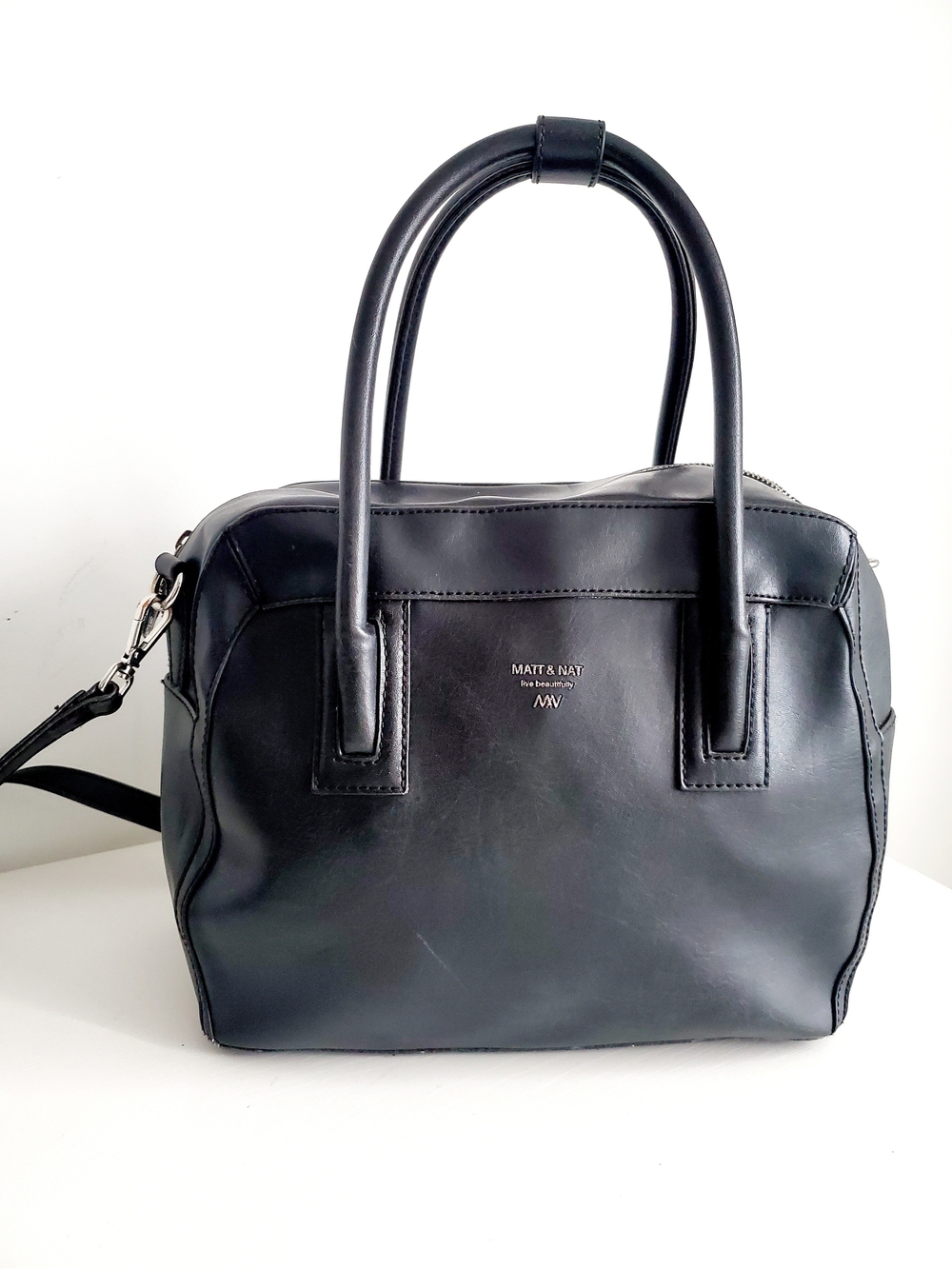 Matt & Nat Black Vegan Leather Satchel
